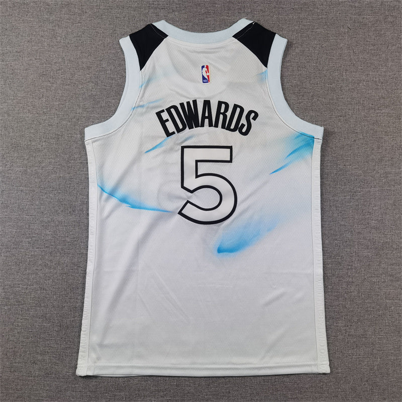 Youth Anthony Edwards Minnesota Timberwolves #5 City Edition Embroidered Jersey