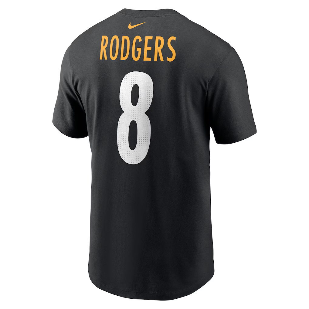 Men's Pittsburgh Steelers Aaron Rodgers Nike Black Name & Number T-Shirt