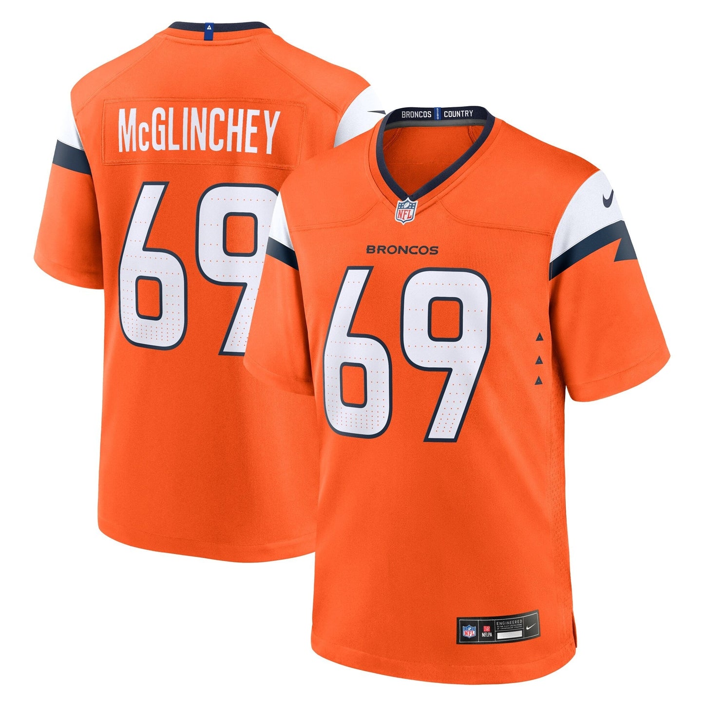 Mike McGlinchey Denver Broncos Nike Team Game Jersey - Orange