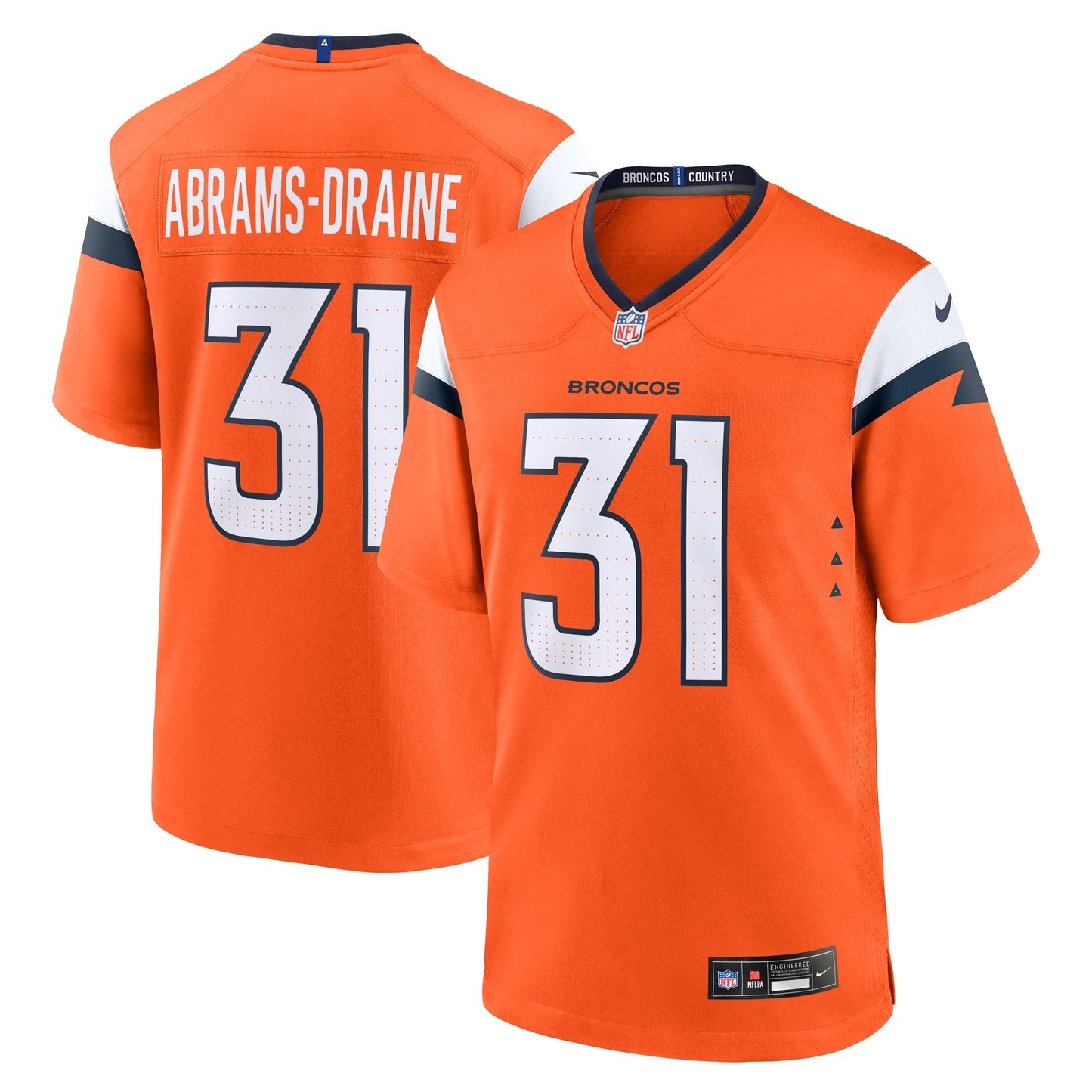 Kris Abrams-Draine Denver Broncos Nike Team Game Jersey - Orange