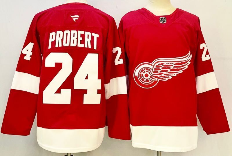 Men's Detroit Red Wings Bob Probert #24 Red Player Jersey