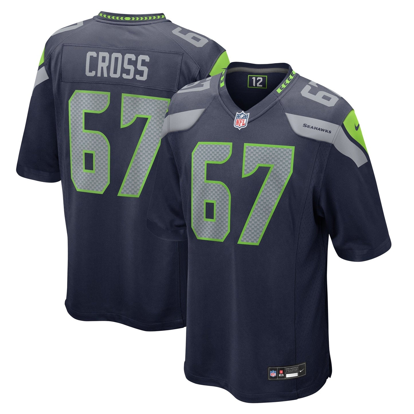 Charles Cross Seattle Seahawks Nike Game Jersey - College Navy