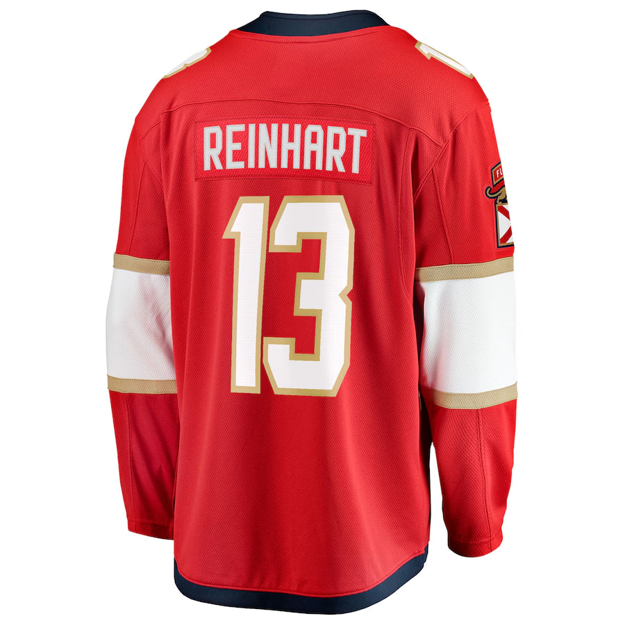 Men's Florida Panthers Sam Reinhart Fanatics Red 2025 Stanley Cup Final Home Breakaway Player Jersey