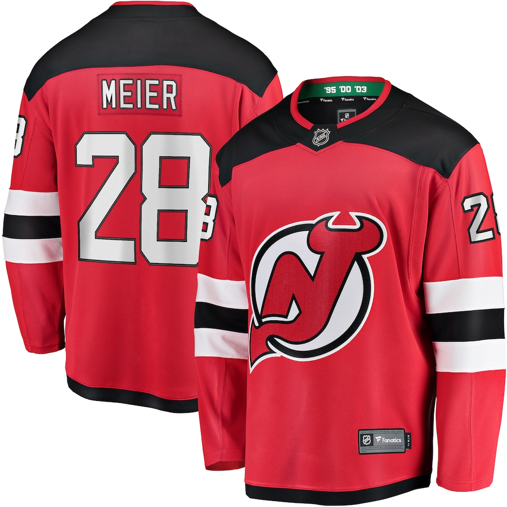 Men's New Jersey Devils Timo Meier #28 Red Home Breakaway Jersey