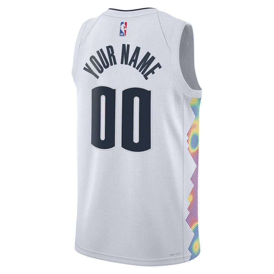 Unisex Denver Nuggets White 2024/25 Custom Swingman Jersey - City Edition