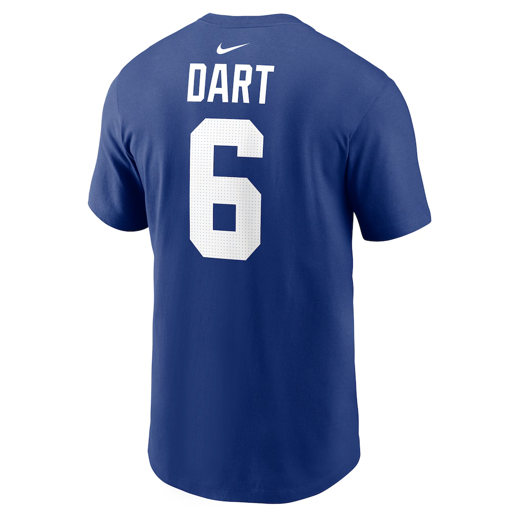 Men's New York Giants Jaxson Dart Nike Royal Name & Number T-Shirt