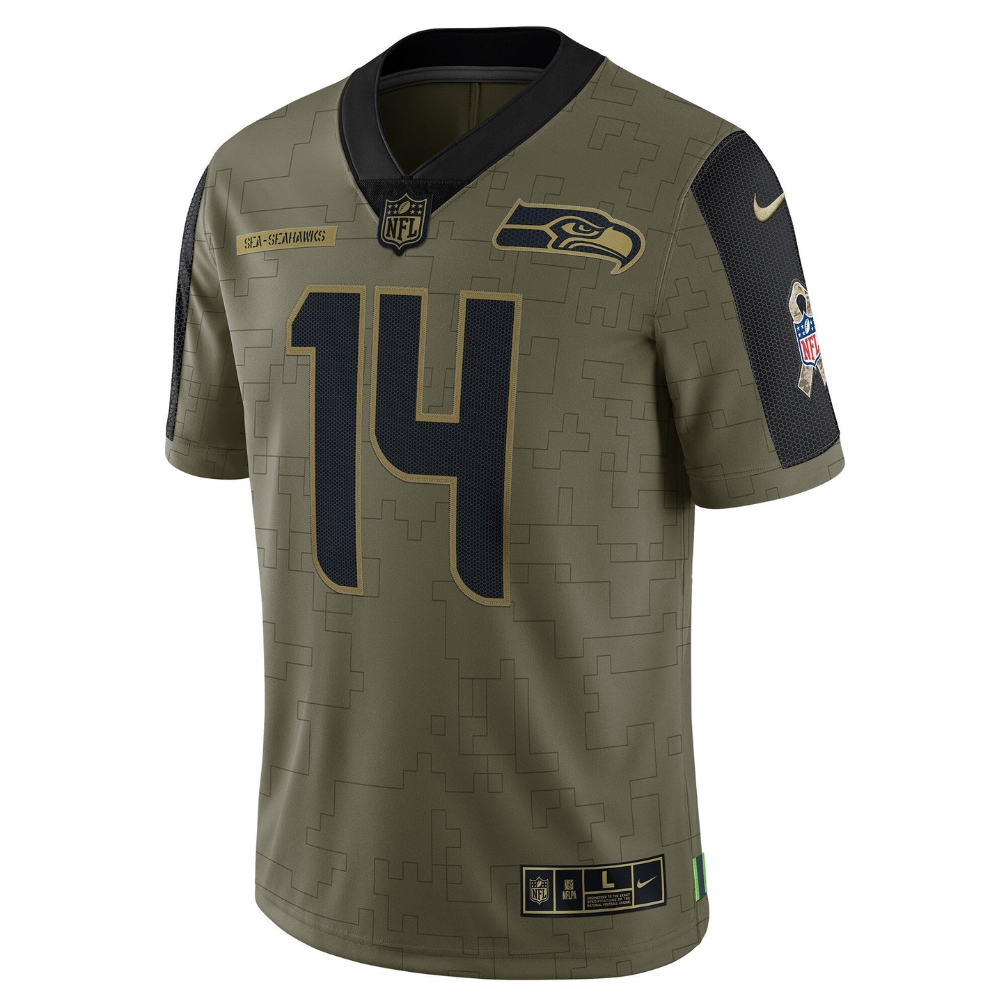 DK Metcalf Seattle Seahawks Nike Salute To Service Limited Jersey - Olive