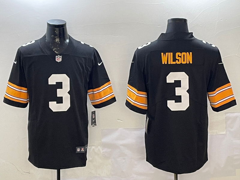 Men's Pittsburgh Steelers Russell Wilson Nike Jersey - Black-No team logo