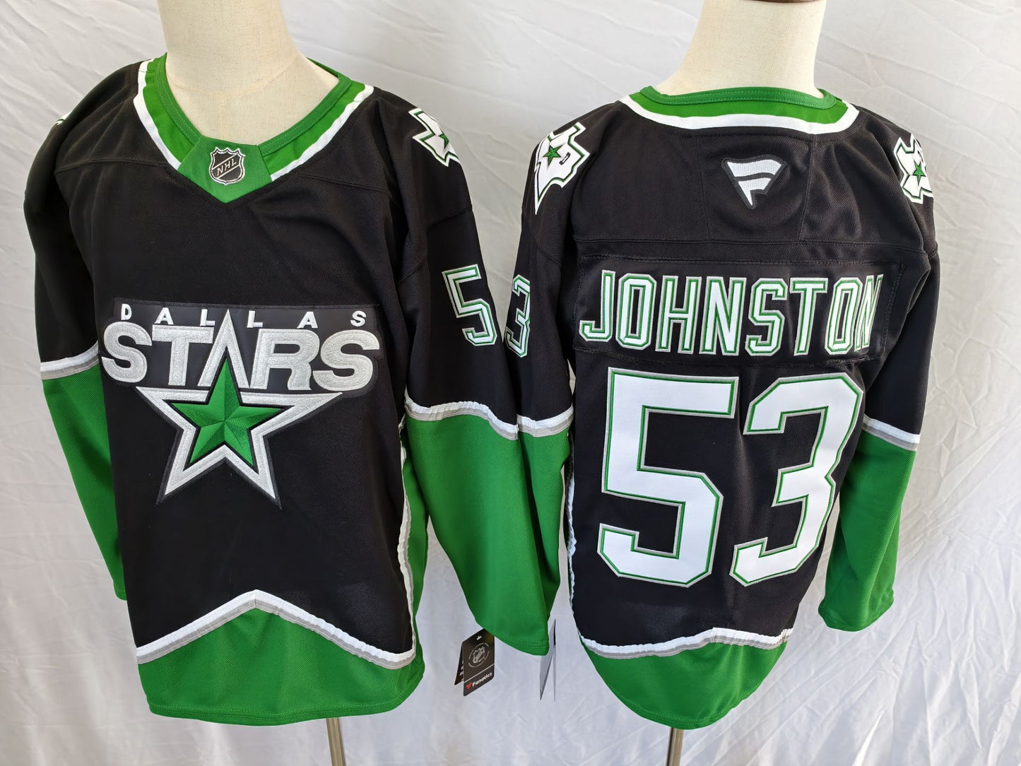 Men's Dallas Stars Wyatt Johnston #53 Black Premium Player Jersey