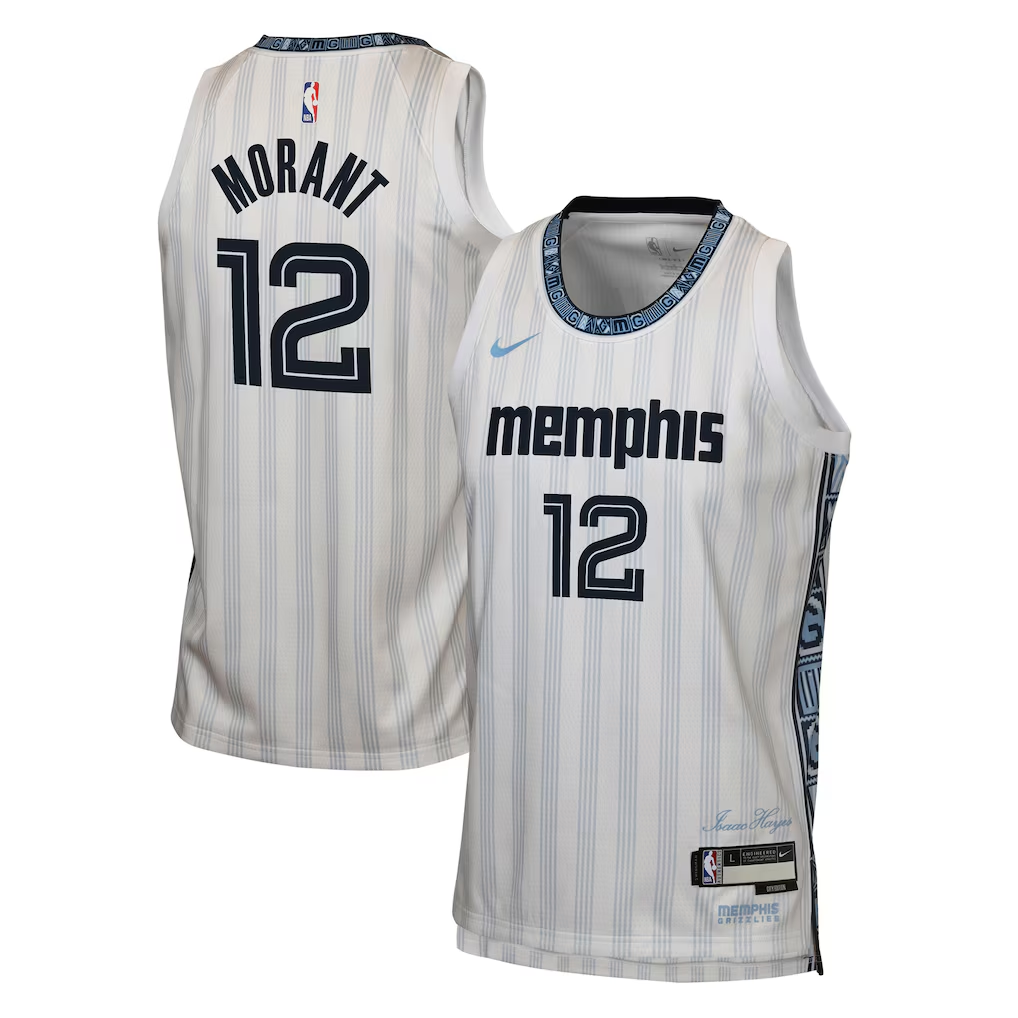 Youth Memphis Grizzlies Ja Morant Nike White 2025/26 City Edition Swingman Jersey