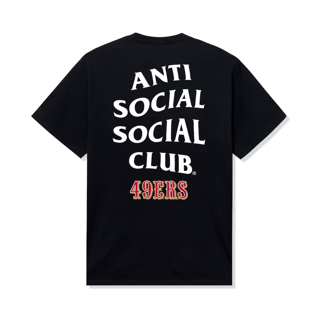 San Francisco 49ers AntiSocialSocialClub x NFL Black Team T-Shirt