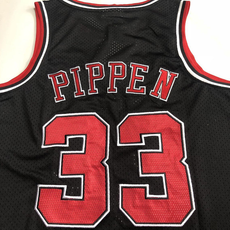 Chicago Bulls Scottie Pippen Thorwback Black Jersey