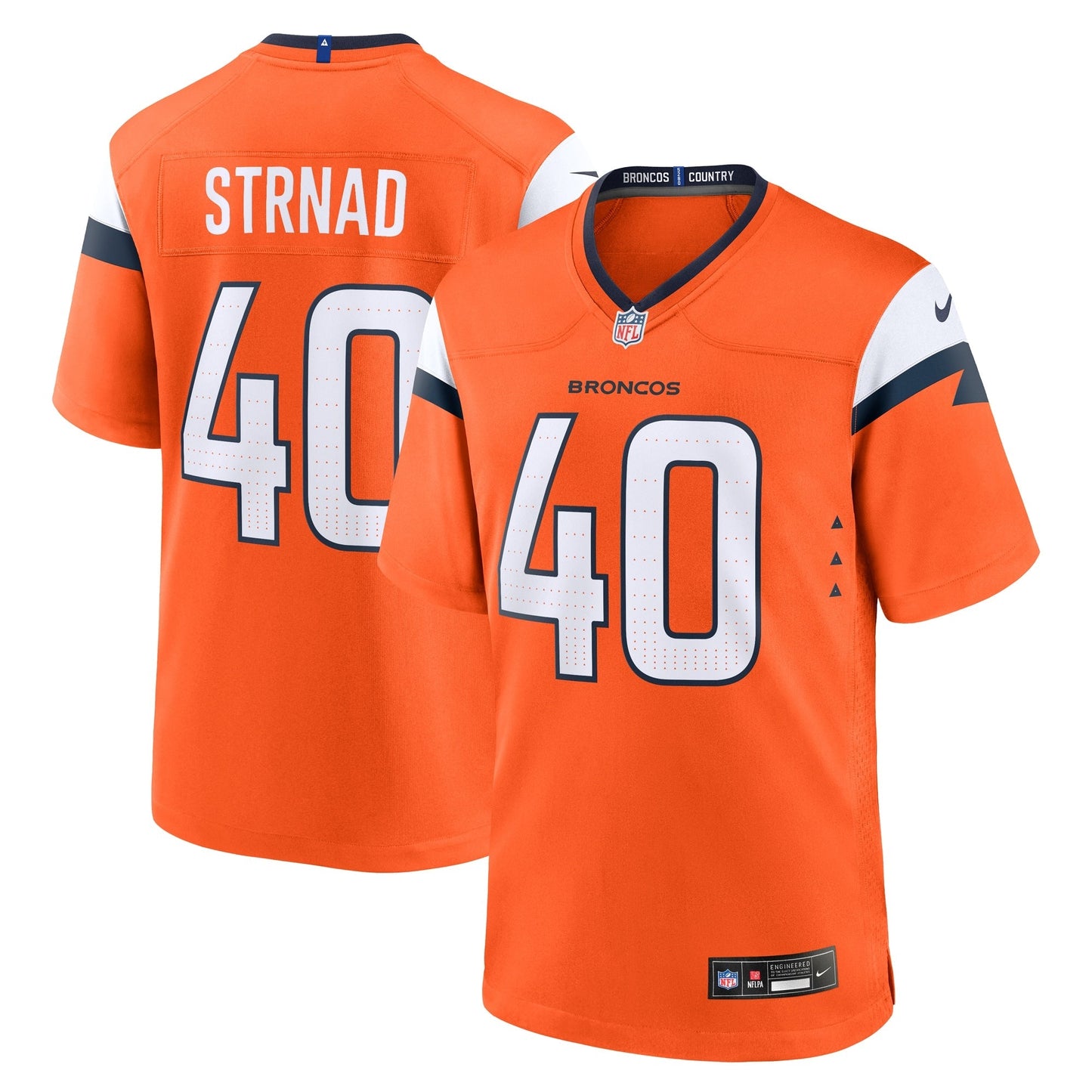 Justin Strnad Denver Broncos Nike Team Game Jersey - Orange