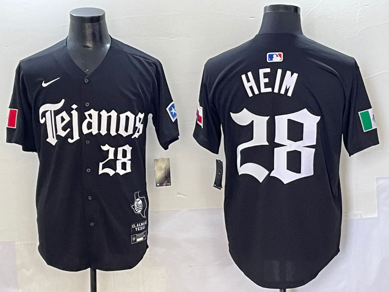 Men's Texas Rangers Jonah Heim #28 Black Limited Player Jersey
