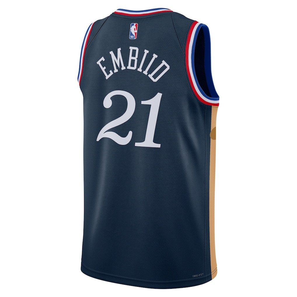 Philadelphia 76ers Joel Embiid Nike Navy 2025/26 Swingman Jersey - City Edition