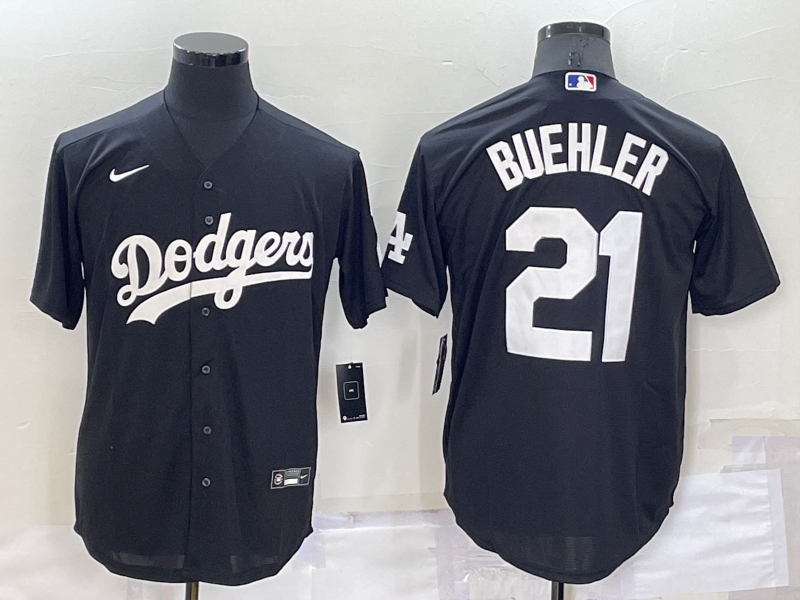 Men's Los Angeles Dodgers Walker Buehler #46.88 Black Replica Baseball Jersey