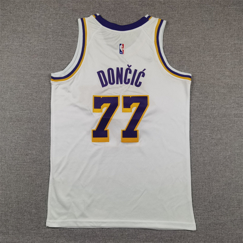 Youth Luka Dončić Los Angeles Lakers #77 Embroidered Jersey