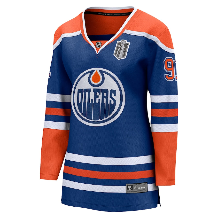 Women's Edmonton Oilers Evander Kane Fanatics Royal 2025 Stanley Cup Final Home Breakaway Jersey