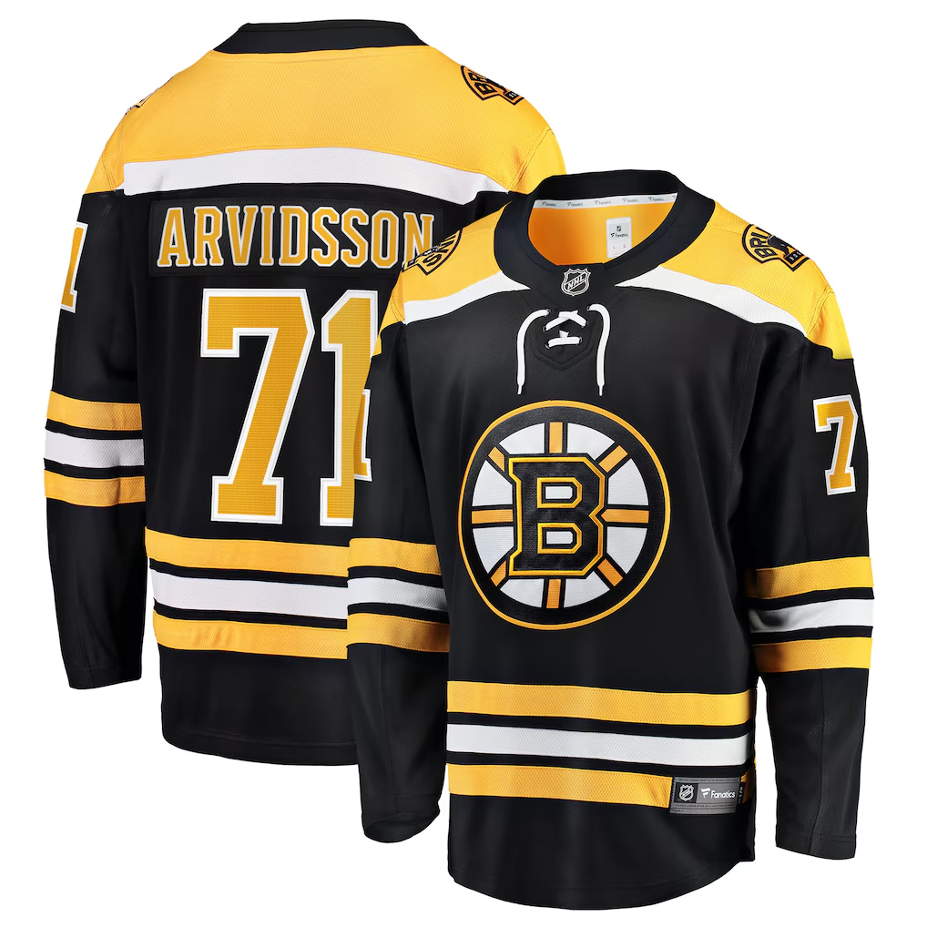 Men's Boston Bruins Viktor Arvidsson #71 Black Home Breakaway Jersey