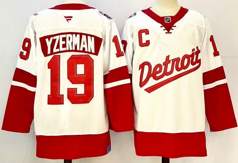 Men's Detroit Red Wings Steve Yzerman #19 White Player Jersey