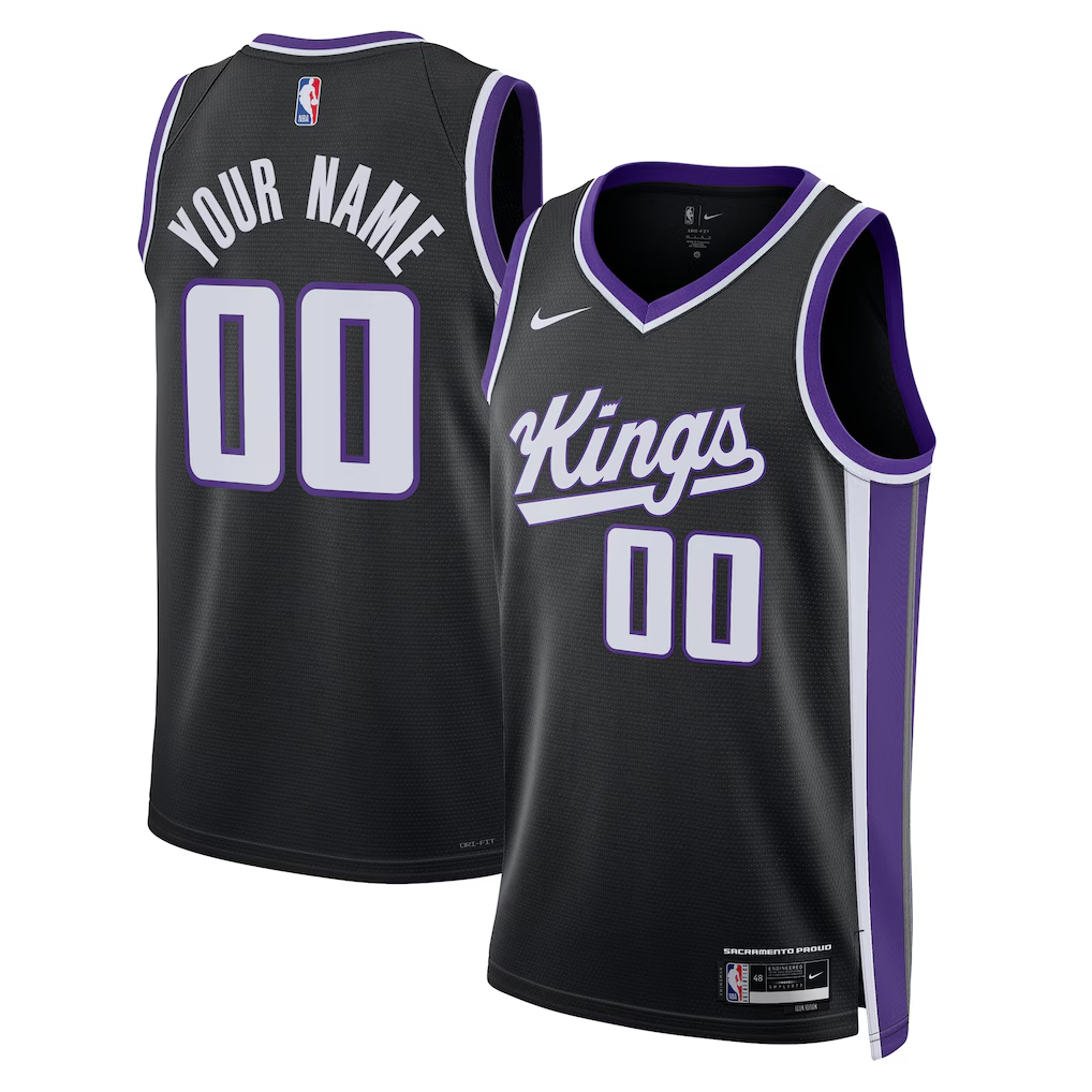 Unisex Sacramento Kings Black Custom Jersey