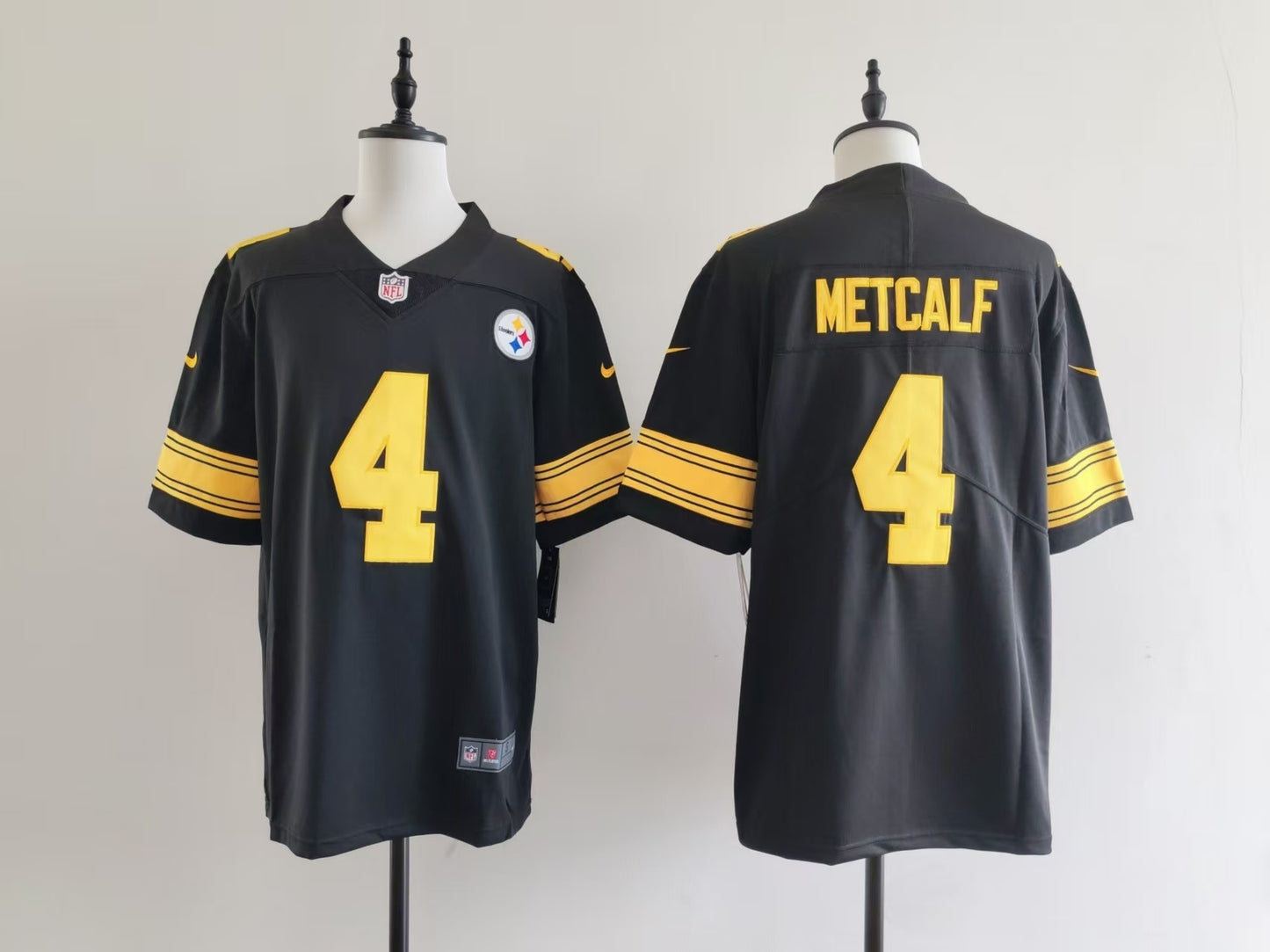 Men's Pittsburgh Steelers DK Metcalf Nike Jersey - Black-yellow numbers
