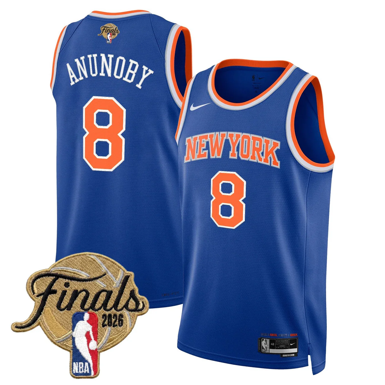 OG Anunoby #8 New York Knicks 2026 Finals Swingman Blue Jersey - All Stitched
