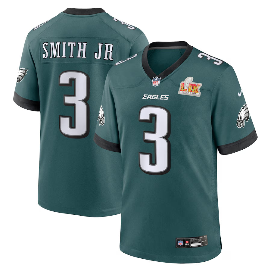Men's Philadelphia Eagles Nolan Smith Nike Midnight Green Super Bowl LIX Game Jersey