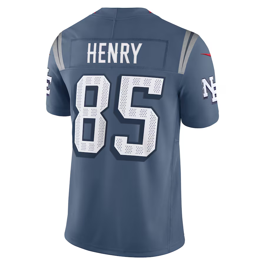 Men's New England Patriots Hunter Henry Nike Storm Blue 2025 Rivalries Collection Limited Jersey