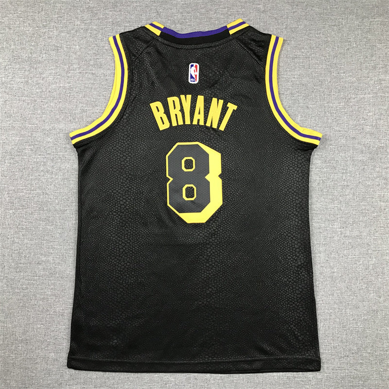Youth Kobe Bryant Los Angeles Lakers #8 Black Mamba Embroidered Jersey