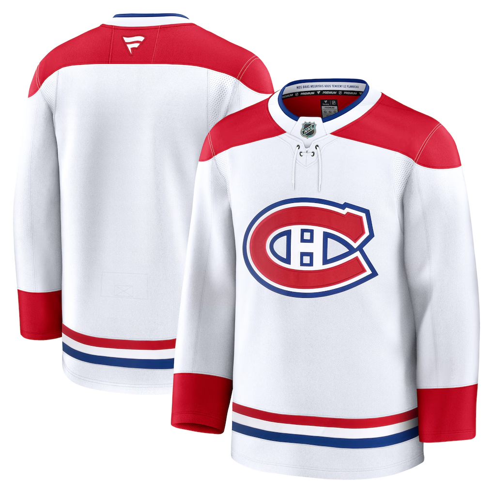 Men's Montreal Canadiens White Away Premium Blank Jersey