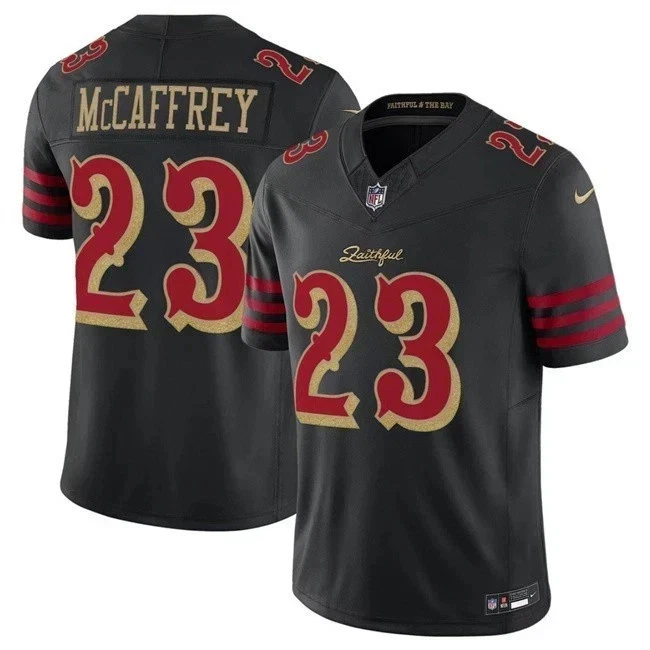 Men's Christian McCaffrey San Francisco 49ers Black 2025 Rivalries Collection F.U.S.E. Limited Jersey