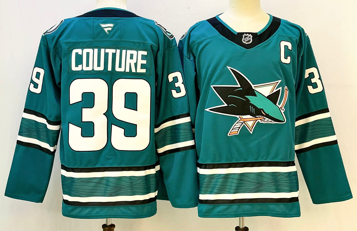Men's San Jose Sharks Logan Couture #39 Teal Home Breakaway Jersey