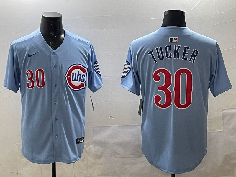 Men's Chicago Cubs Kyle Tucker #30 Baby Blue 2nd Alternate Limited Player Jersey