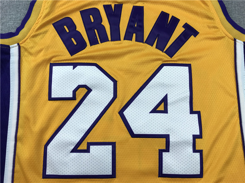 Los Angeles Lakers #24 Kobe Bryant Retired Yellow Jersey