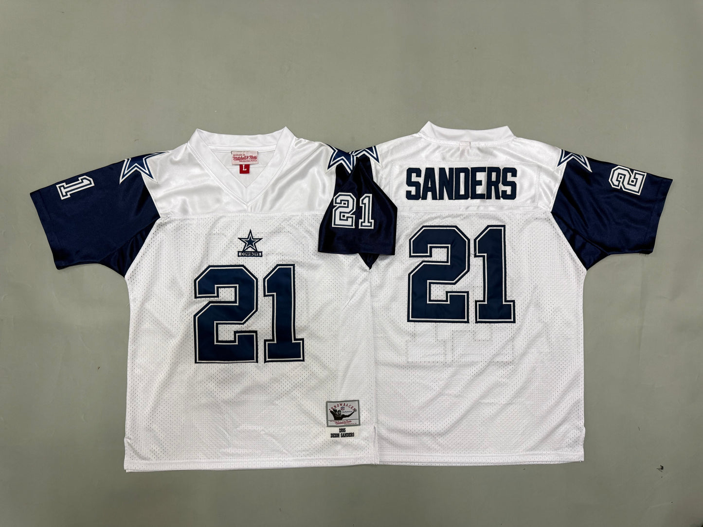 Youth Deion Sanders #21 Dallas Cowboys White Vintage Throwback Jersey