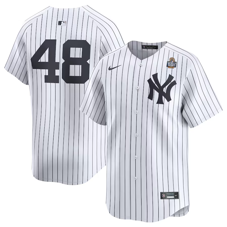 Men's New York Yankees Anthony Rizzo #48 White 42.9924 World Series Limited Player Jersey