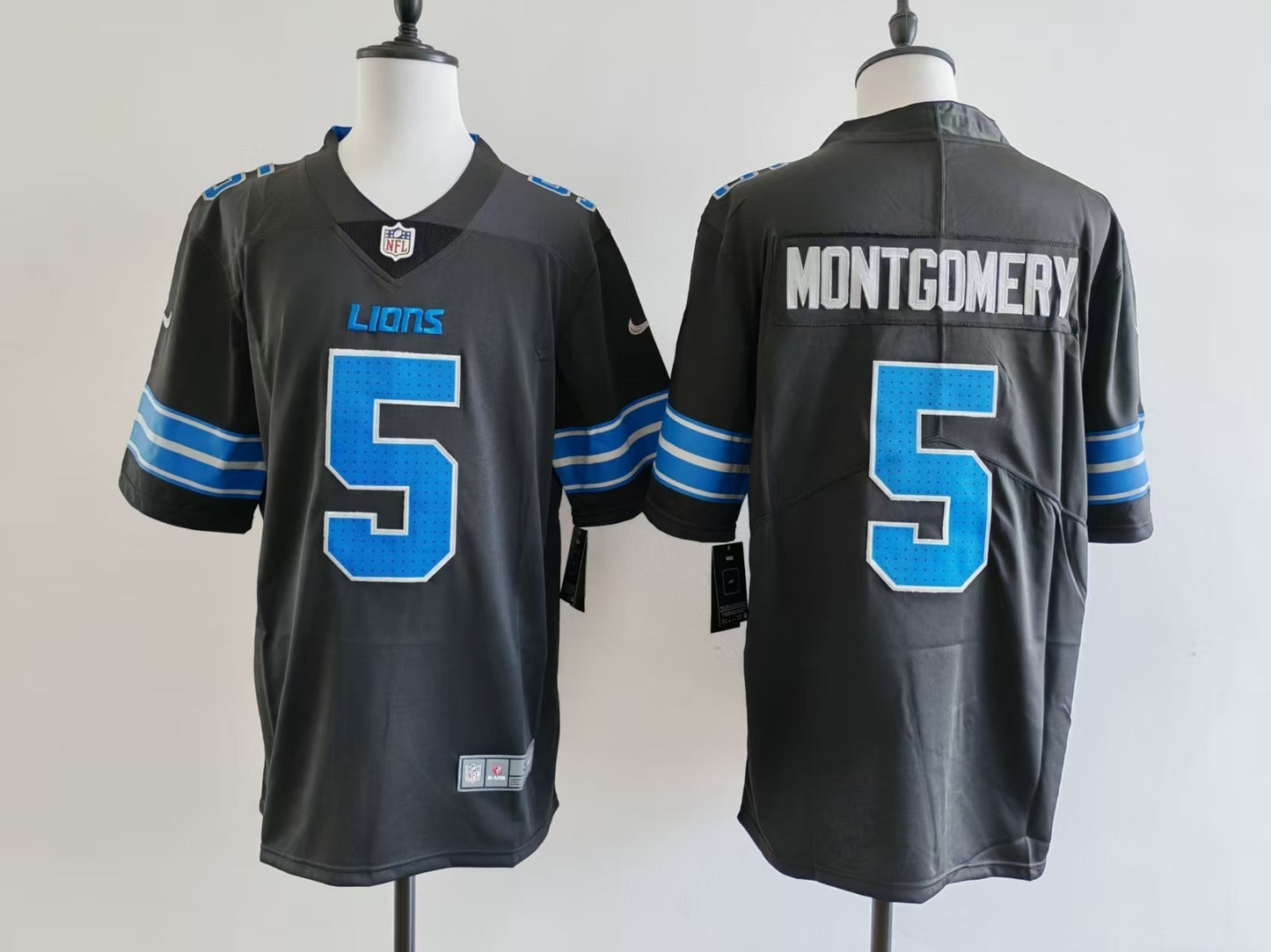 Men's Detroit Lions David Montgomery Jersey - Black