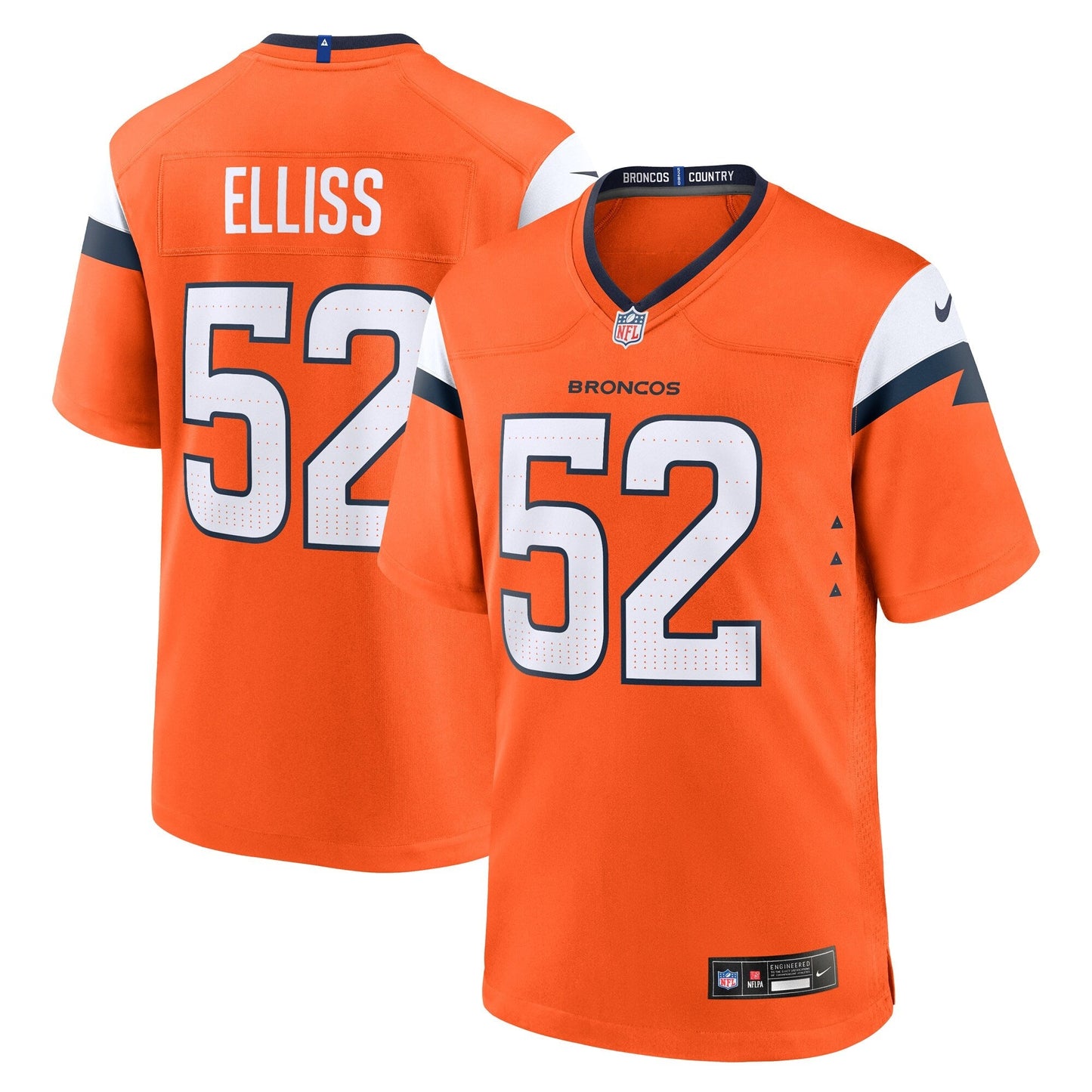 Jonah Elliss Denver Broncos Nike Team Game Jersey - Orange