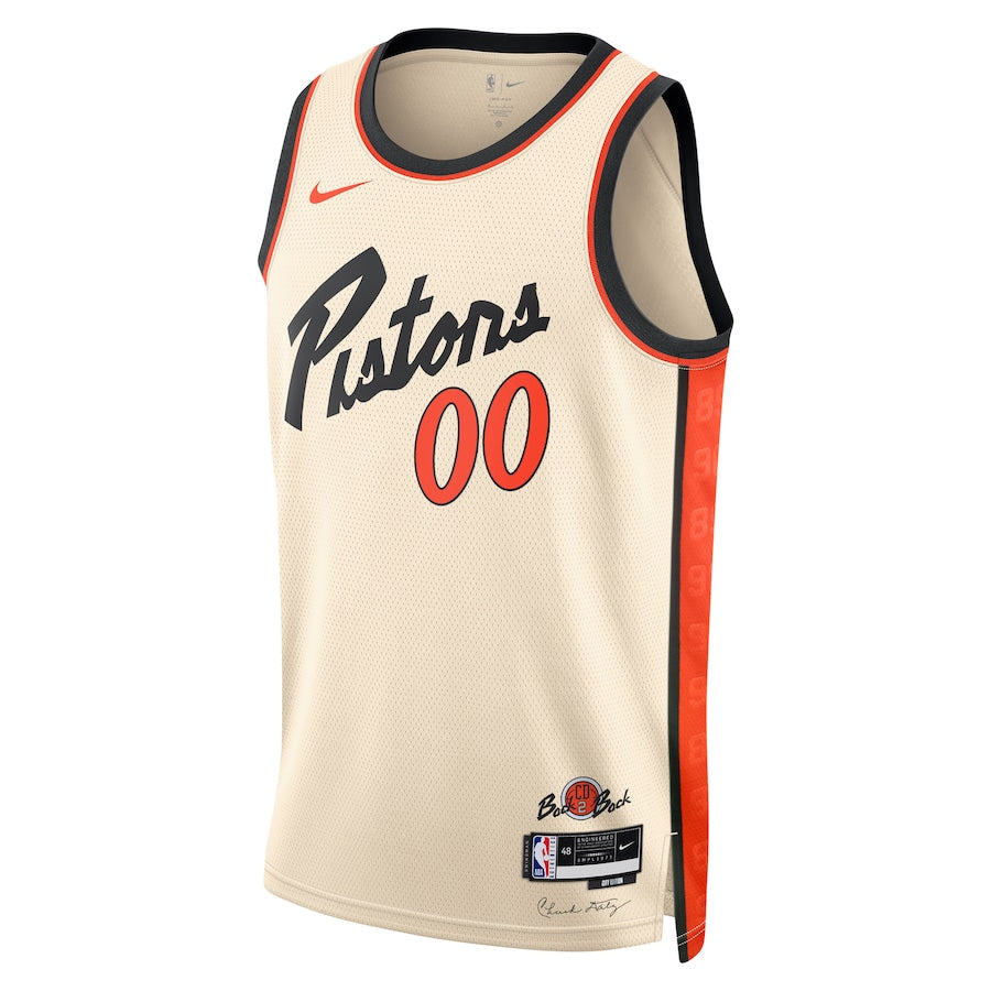 Unisex Detroit Pistons White 2024/25 Custom Swingman Jersey - City Edition
