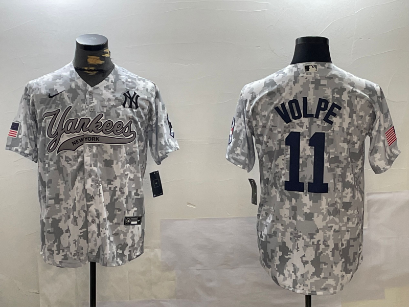 Men's New York Yankees Anthony Volpe #11 Arctic Camo 42.9924 Salute to Service Limited Jersey