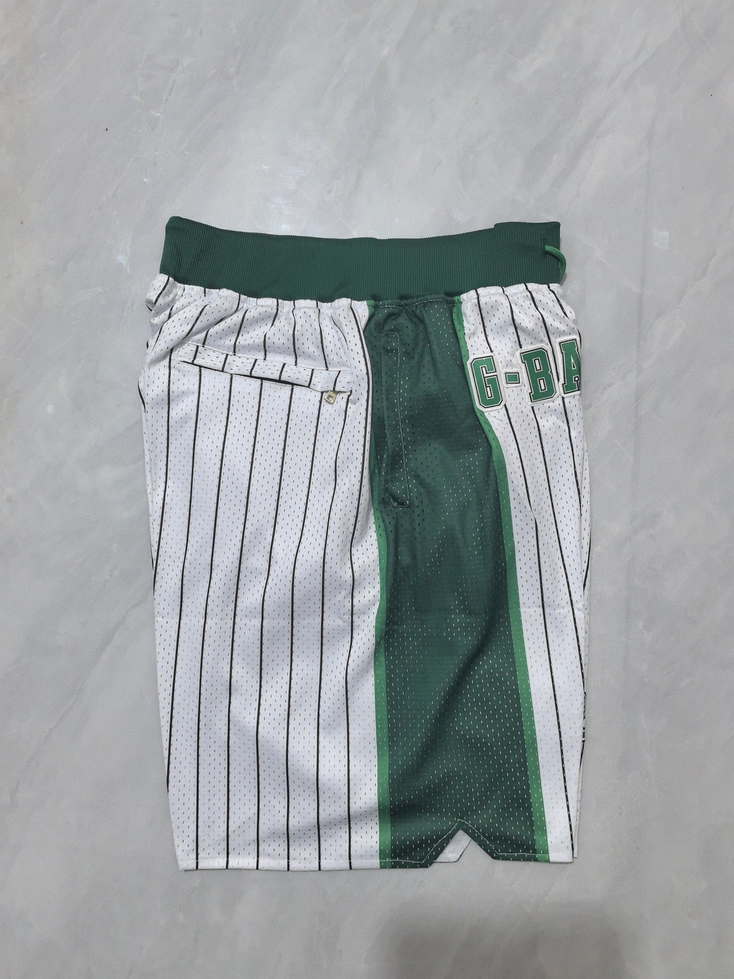 Movie Version White Striped Pocket Shorts