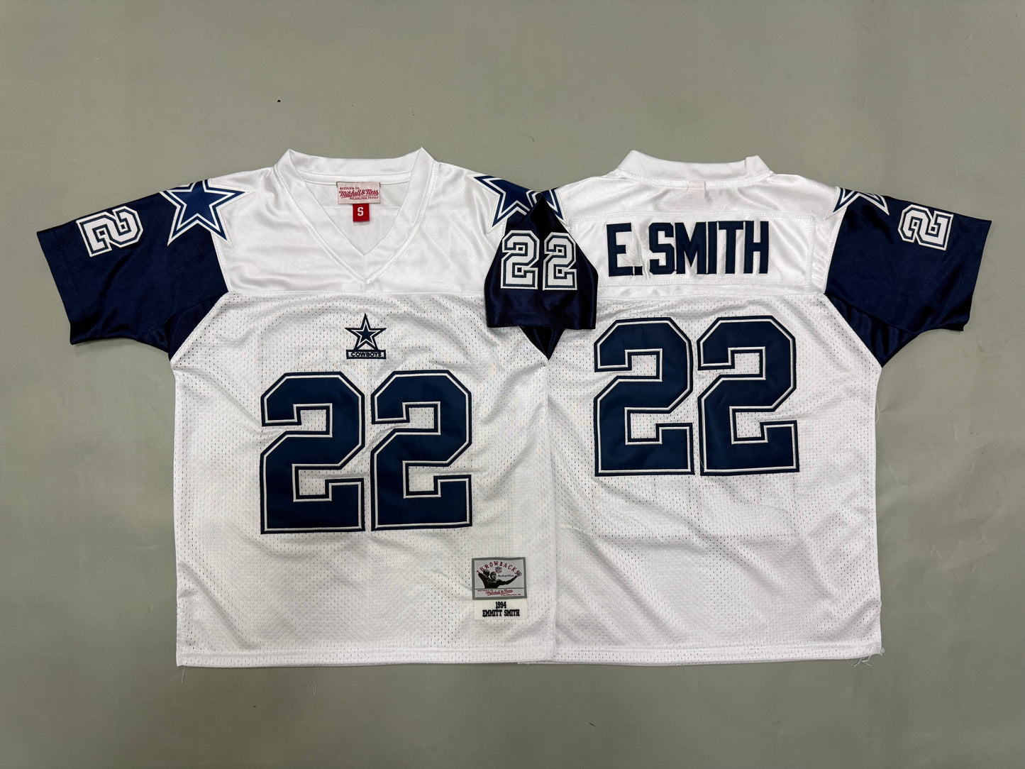 Youth Emmitt Smith #22 Dallas Cowboys White Vintage Throwback Jersey