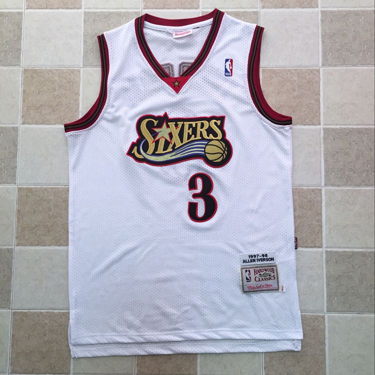 Allen Iverson Philadelphia 76ers 3 White MN
