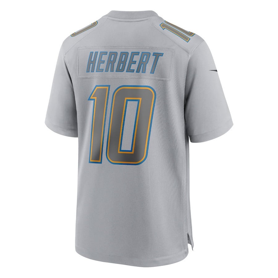 Justin Herbert 10 Los Angeles Chargers Atmosphere Fashion Game Jersey - Gray