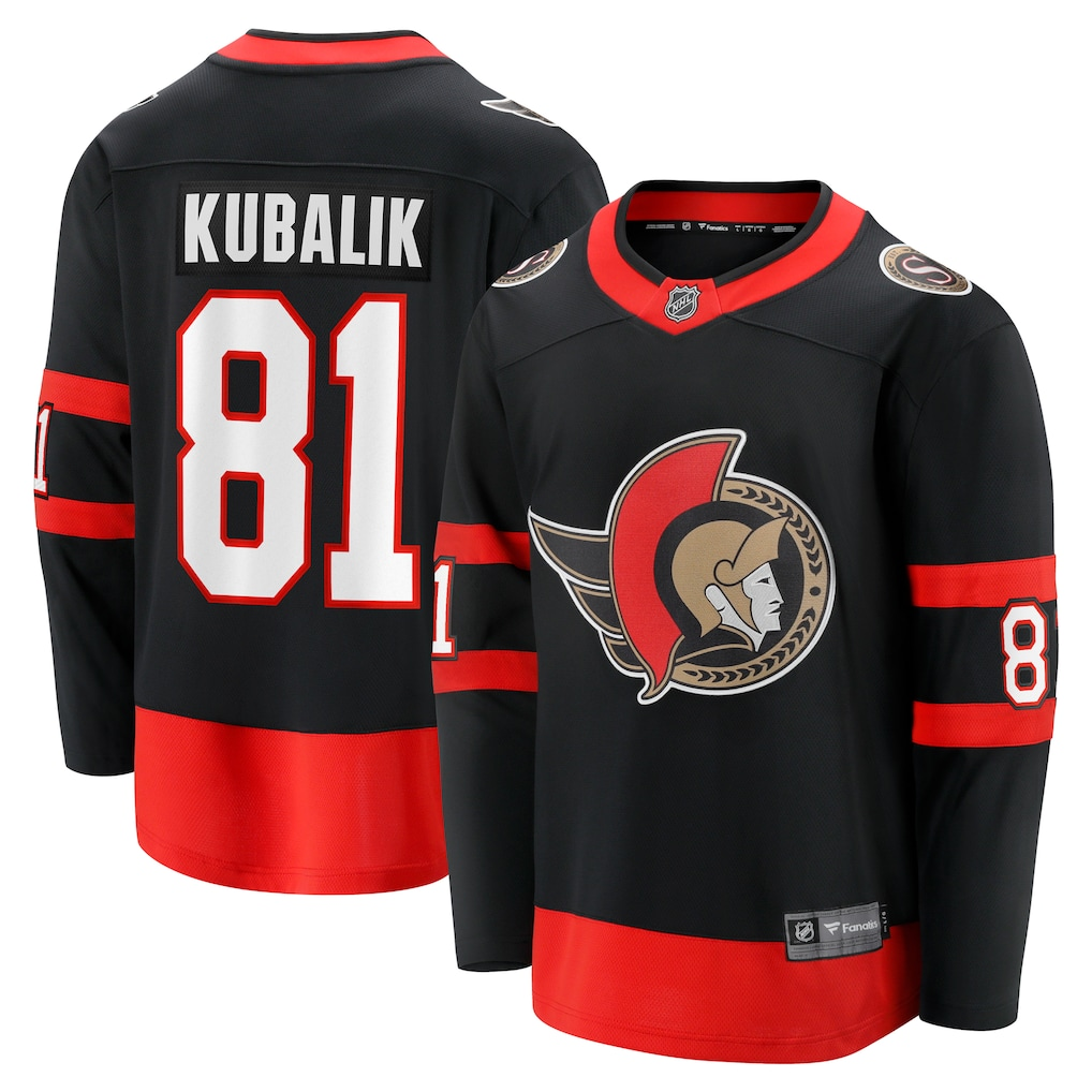 Men's Ottawa Senators Dominik Kubalik #81 Black Home Breakaway Jersey