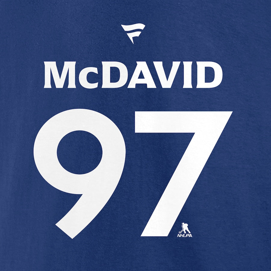 Men's Edmonton Oilers Connor McDavid Fanatics Royal 2025 Stanley Cup Final Name & Number T-Shirt