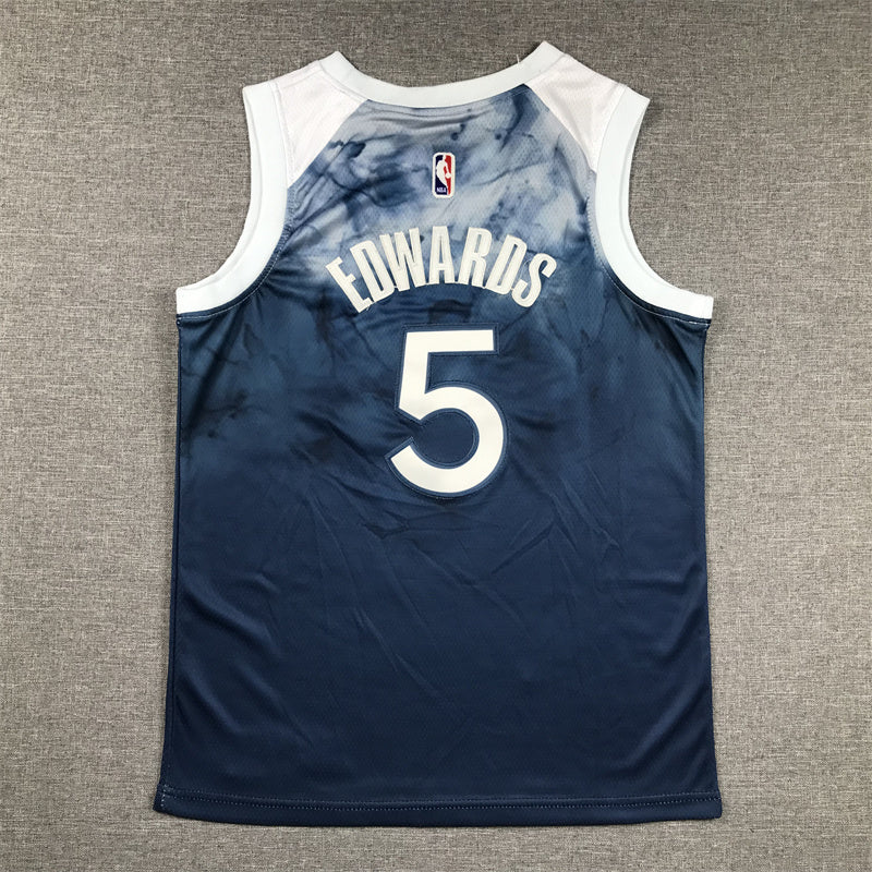 Youth Anthony Edwards Minnesota Timberwolves #5 City Edition Embroidered Jersey
