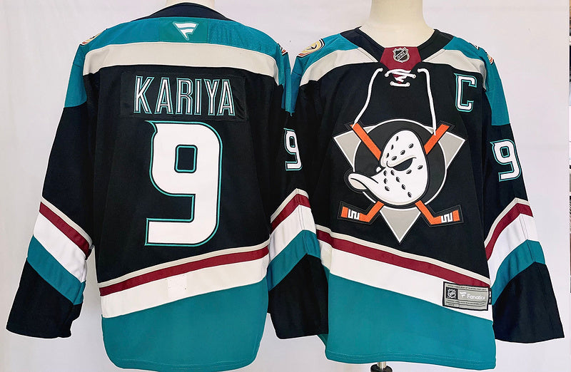 Men's Anaheim Ducks Paul Kariya #9Black Player Jersey