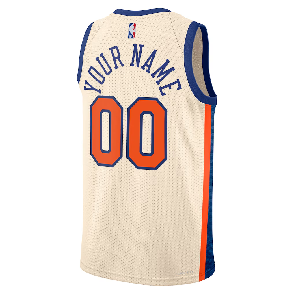 New York Knicks Nike Cream 2025/26 City Edition Swingman Custom Jersey